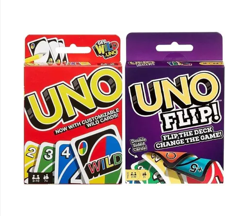 UNO Original & UNO Flip Card Games Combo (Set of 2) – Classic Colour & Number Matching Fun for Family and Friends